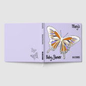 蝶の甘いパレットベビーシャワー銀箔 ゲストブック (全面)