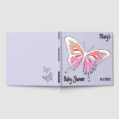 蝶の甘いパレットベビーシャワー銀箔 ゲストブック (全面)
