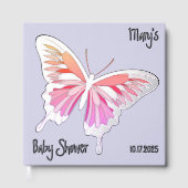 蝶の甘いパレットベビーシャワー銀箔 ゲストブック (正面)
