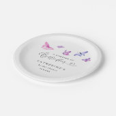 蝶の生涯かわいいブライダルシャワー ペーパープレート (アングル)