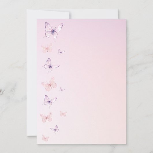 蝶の生涯のシャワーの招待状 招待状 (裏面)