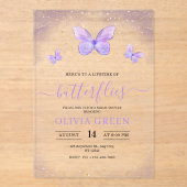 蝶の生涯のブライダルシャワー招待 アクリル招待状 (正面)