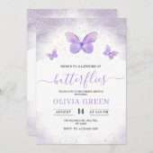 蝶の生涯のブライダルシャワー招待 招待状 (正面/裏面)