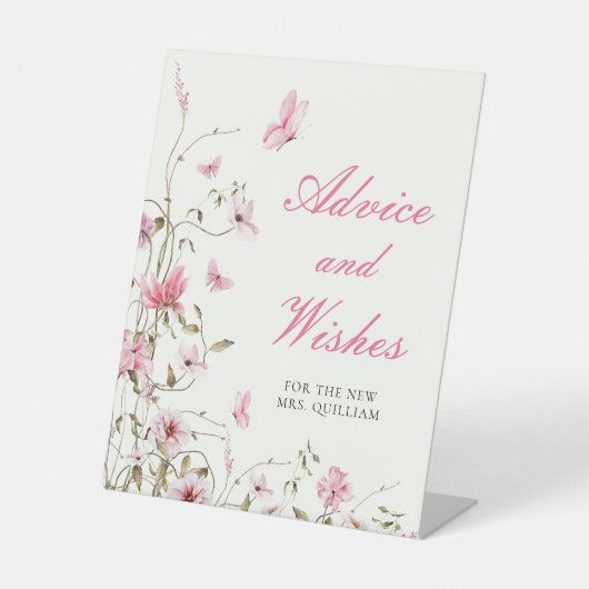 蝶の生涯アドバイスウィッシュブライダルシャワー 台座サイン (正面)