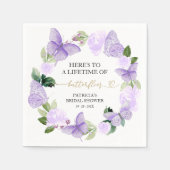 蝶の生涯パープルブライダルシャワー スタンダードカクテルナプキン (正面)