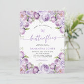 蝶の生涯パープルブライダルシャワー 招待状 (スタンド正面)