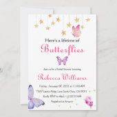 蝶の生涯パープルブライダルシャワー 招待状 (正面)