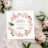 蝶の生涯ピンクのブライダルシャワー スタンダードカクテルナプキン