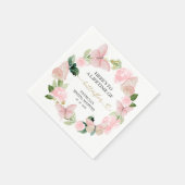 蝶の生涯ピンクのブライダルシャワー スタンダードカクテルナプキン (角)