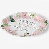 蝶の生涯ピンクのブライダルシャワー ペーパープレート (アングル)