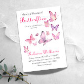 蝶の生涯ピンクフローラブライダルシャワー 招待状