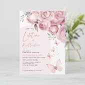 蝶の生涯ピンクフローラブライダルシャワー 招待状 (スタンド正面)