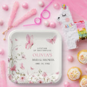 蝶の生涯フローラブライダルシャワー ペーパープレート (パーティー)