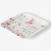 蝶の生涯フローラブライダルシャワー ペーパープレート (傾斜あり)
