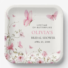 蝶の生涯フローラブライダルシャワー ペーパープレート