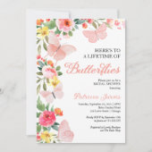 蝶の生涯ブライダルシャワーフローラ 招待状 (正面)