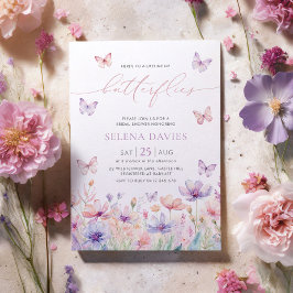 蝶の生涯ブライダルシャワーワイルドフラワー 招待状