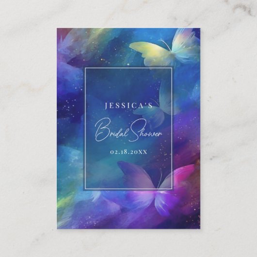 蝶の生涯ブライダルシャワー名簿 エンクロージャーカード (裏面)