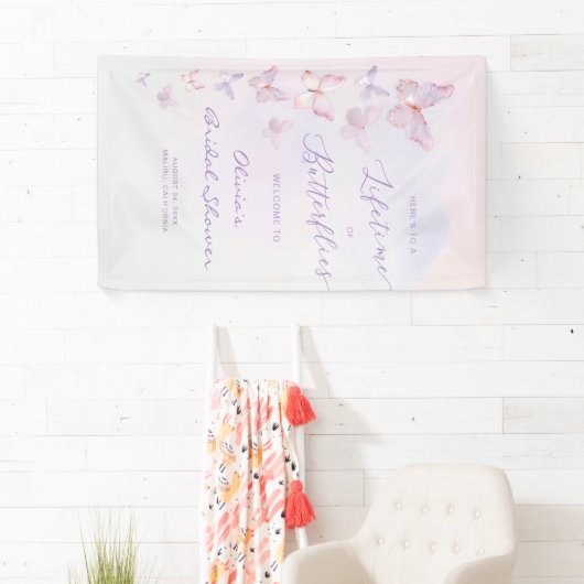 蝶の生涯ブライダルシャワー歓迎 横断幕 (インサイチュ)