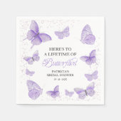 蝶の生涯ブライダルシャワー紫 スタンダードカクテルナプキン (正面)