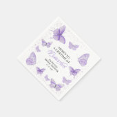 蝶の生涯ブライダルシャワー紫 スタンダードカクテルナプキン (角)
