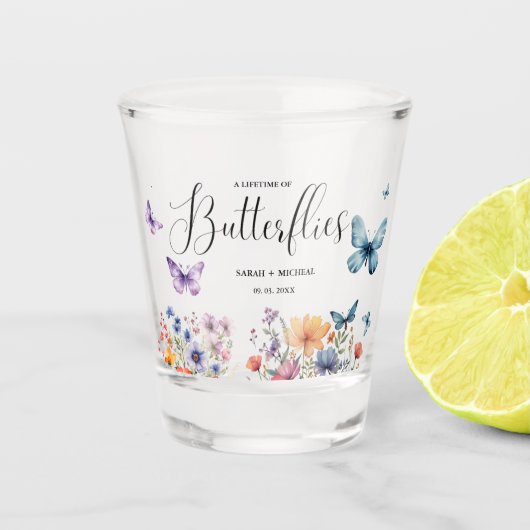 蝶の生涯ブライダルシャワー表 ショットグラス (正面)