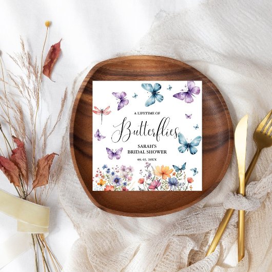 蝶の生涯ブライダルシャワー表 スタンダードカクテルナプキン