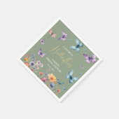 蝶の生涯ブライダルシャワー表 スタンダードカクテルナプキン (角)