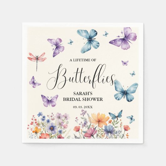 蝶の生涯ブライダルシャワー表 スタンダードカクテルナプキン (正面)