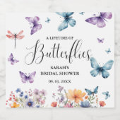 蝶の生涯ブライダルシャワー表 スパークリングワインラベル (シングルラベル)