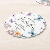 蝶の生涯ブライダルシャワー表 ペーパーコースター (アングル)