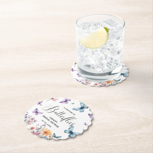 蝶の生涯ブライダルシャワー表 ペーパーコースター (インサイチュ)