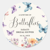 蝶の生涯ブライダルシャワー表 ラウンドシール (正面)