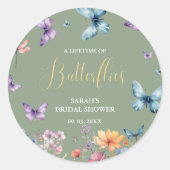 蝶の生涯ブライダルシャワー表 ラウンドシール (正面)