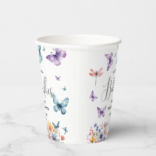 蝶の生涯ブライダルシャワー表 紙コップ (右)