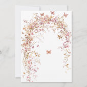 蝶の生涯ブライダルシャワー野花 招待状 (裏面)