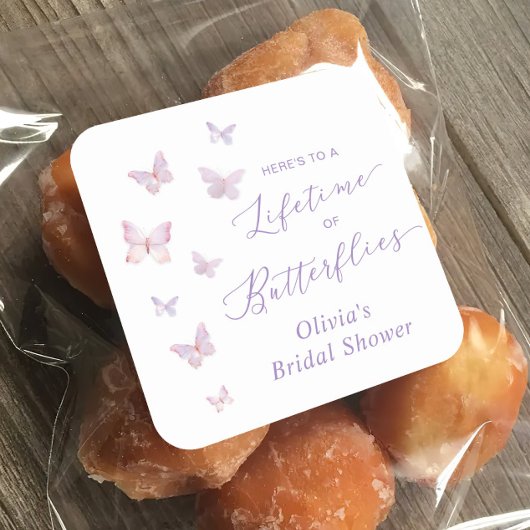 蝶の生涯ブライダルシャワー スクエアシール