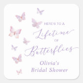 蝶の生涯ブライダルシャワー スクエアシール (正面)