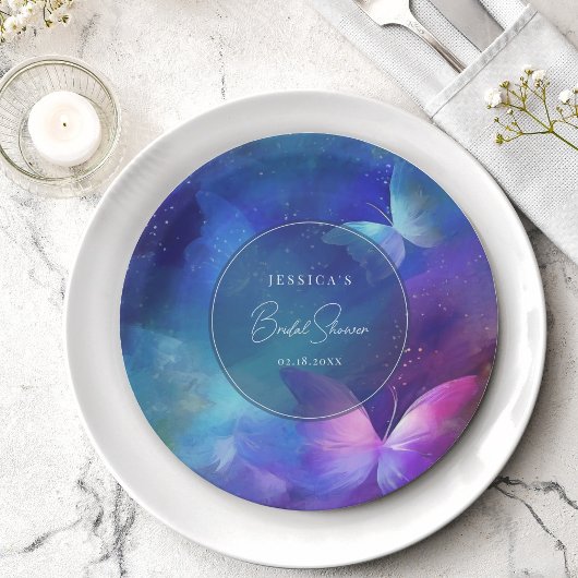 蝶の生涯ブライダルシャワー ペーパープレート