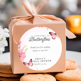 蝶の生涯ブライダルシャワー ラウンドシール