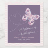 蝶の生涯ブライダルシャワー ワインラベル (シングルラベル)