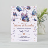 蝶の生涯ブライダルシャワー 箔招待状 (立ち正面)