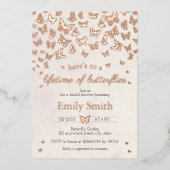 蝶の生涯ブライダルシャワー 箔招待状 (正面)