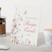 蝶の生涯レシピカードブライダルシャワー 台座サイン (インサイチュ)