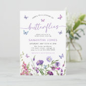 蝶の生涯ワイルドフラワーズブライダルシャワー 招待状 (スタンド正面)