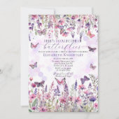 蝶の生涯ワイルドフラワーズブライダルシャワー 招待状 (正面)