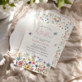 蝶の生涯ワイルドフラワーズブライダルシャワー 招待状