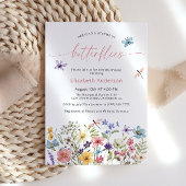 蝶の生涯ワイルドフラワーズブライダルシャワー 招待状