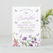 蝶の生涯ワイルドフラワーズブライダルシャワー 招待状 (スタンド正面)