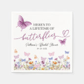 蝶の生涯ワイルドフラワーブライダルシャワー スタンダードカクテルナプキン (正面)